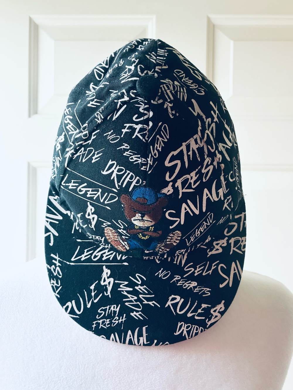 Fresh Supply Co. Graffiti Bear Snapback Adjustable Hat Black Size OS